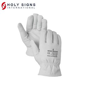 Gants de conducteur en cuir de vachette de couleur personnalisée taille personnalisée anti-coupure anti-dérapant respirant confortable gants de sécurité réglables - Product Image 4