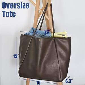 Stylish Leather Oversized Tote <b>Bags</b> for Women Trendy <b>Weekender</b> Purses for Travel and Daily Life Custom Logo Low Prices - Product Image 3