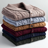 Cardigan en laine et cachemire respirant pour homme, col rond, boutons recouverts, coupe ample, manches longues, haute qualité, personnalisé