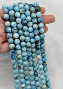 Perles rondes polies naturelles d'aragonite de qualité supérieure de 8 mm, très demandées en gros, pour la méditation et la bijouterie tendance - Product Image 4