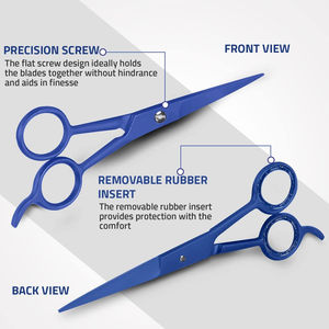 Tijeras de Peluquería de 6.5 Pulgadas, Hoja Recta, Tijeras para Cortar Cabello de Acero Inoxidable Premium con Borde Afilado (Para Diestros, Azul) - Product Image 3