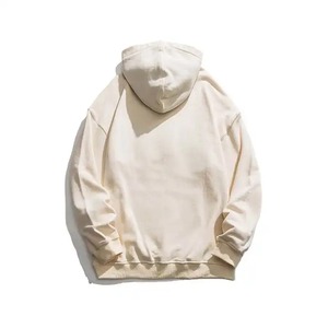 Sweat-shirt à capuche surdimensionné pour hommes 100% coton sweat-shirt d'hiver à fermeture éclair motif solide bouffant impression broderie - Product Image 2