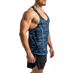 Débardeur de sport vintage en tricot respirant, gilet musculaire personnalisé avec logo, vêtements d'entraînement sans manches, hauts côtelés de fitness pour hommes, gym - Product Image 2