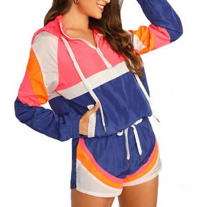 Conjunto Deportivo Personalizado para Mujer, Chaqueta Cortavientos, Traje Deportivo, Talla Grande, Ligero, Verano/Invierno, Bordado, Tejido de Punto, Conjunto para Correr - Product Image 2