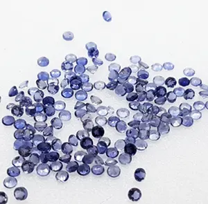 Yuvarlak iolite taş gemstone parlak kesim briolette toptan kristal şifa taşları takı boncuk kaynağı yapmak için