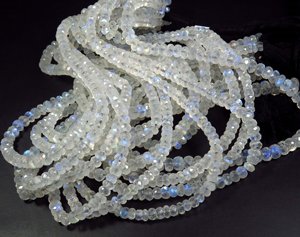 Rainbow Moonstone Faceted Cut Rondelle Beads 14 Strand Natural 6-7.5mm Loose Gems Top Grade Color Change Ciré/Huilé - Product Image 5