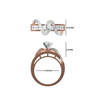 Anillos de boda de oro personalizables de 10K, 14K, 18K con adornos de moda, Diamante de laboratorio, ajuste de princesa invisible, joyería de moda - Product Image 2