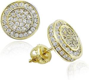 Boucles d'oreilles unisexes avec un diamant moissanite rond taille brillant en argent sterling 925, bijoux cadeau classiques - Product Image 4