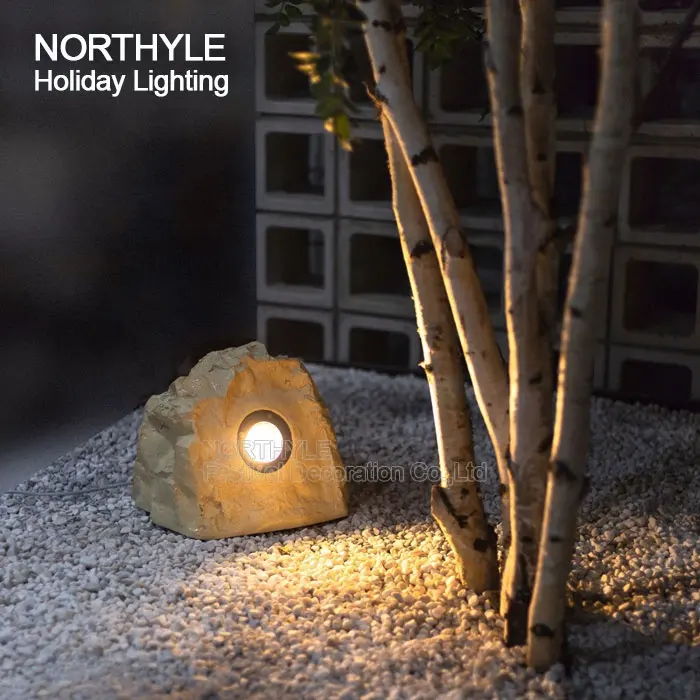 Lumières de roche LED étanches pour l'extérieur Lumière de pierre Lumière extérieure pour le sol Passerelle Paysage Cour Patio Décor