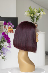 Transparent Lace Cut <b>Wig</b> Vietnamese 100% Virgin Remy <b>Human</b> Hair for Lace Transparent Extension Straight 180% Density - Product Image 2