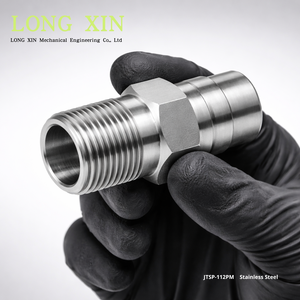 Raccord rapide en acier inoxydable 1-1/2\", filetage mâle BSPT R1-1/2\"-11, HEX 55, L91mm.JTSP-112PM - Product Image 2