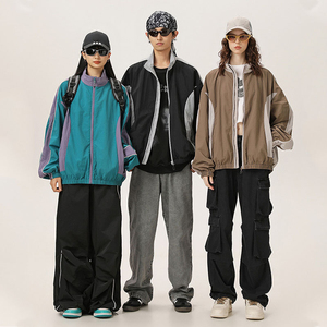 เสื้อกันลมผ้าไนลอนกีฬาลำลองสำหรับผู้ชายเสื้อกันลมบล็อกสีสำหรับเดินป่ากลางแจ้งชุดวอร์มกันน้ำพร้อมกระบวนการเคลือบ - Product Image 3