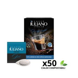 Café Iuliano Décaféiné en Grains Entiers Robusta Torréfaction Moyenne Premium 1kg 50 Capsules Compostables Fabriqué en Italie - Product Image 1