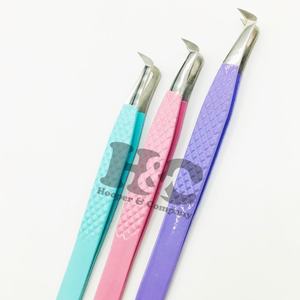 Nouvelle pince à épiler OEM pince à épiler de luxe en acier inoxydable extension de cils avec logo durable luxe luxe faux cils vison - Product Image 6