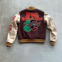 Blouson universitaire de luxe personnalisé avec logo sur le devant, léger, pour l'hiver, style baseball, streetwear tendance