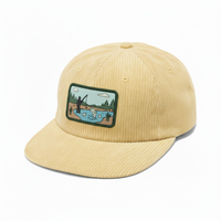 Gorras de Béisbol de 6 Paneles, Sin Estructura, de Pana, con Visera Plana, Parche de Goma Personalizado con Logotipo, Hebilla, Ligeras, para Mujer, para Todas las Temporadas, OEM ODM
