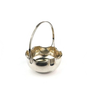 Tazón de Servir Redondo de Acero Inoxidable con Asa Estilo Cesta, Vajilla Elegante para Eventos, Servicio de Alimentos y Uso en Buffet, de la India - Product Image 1