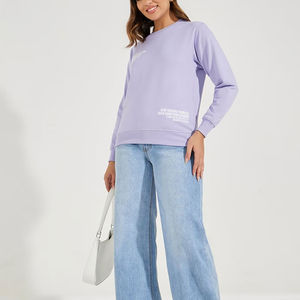 Sudadera de Mujer, Nueva Colección 2025, Oferta, Invierno, Corta, Estampada, Tejida, 100% Algodón, Gruesa, Cálida, Ligera, Informal, a la Moda - Product Image 3