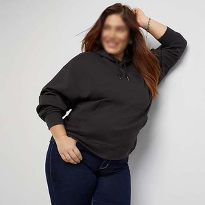Sudaderas con capucha de mujer transpirables de talla grande de algodón polar sudaderas con capucha Pakistán negro invierno pulóver 360g lavado temporada de verano - Product Image 4