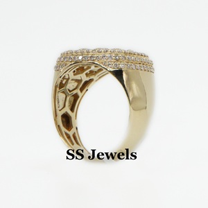 แหวนพิ้งกี้สำหรับผู้ชายประดับเพชร VVS Moissanite Baguette 925สเตอร์ลิงเงินฮิปฮอปเย็นสำหรับเป็นของขวัญครบรอบ - Product Image 4