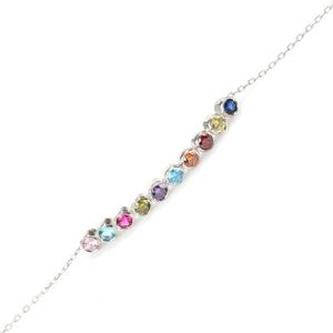 10-Row Waterway <b>Bracelet</b> 925 Sterling <b>Silver</b> with Colored Crystals Elegant Crystal <b>Bracelets</b> & <b>Bangles</b> - Product Image 4