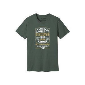 Camiseta informal de algodón 100% con impresión de temas de Buda en 3D, 12 opciones de color, 160-180, colocación de diseño personalizable GSM pesado - Product Image 1