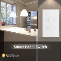 Produits pour la maison intelligente Vie intelligente Panneau tactile Interrupteur d'éclairage sans fil Wi-Fi Compatible avec le système Apple HomeKit Interrupteur Contrôle Siri