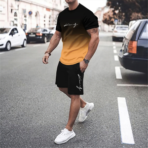 T-Shirt personnalisé pour hommes Ensemble de shorts pour hommes Ensembles courts Top Sportswear Respirant Tshirt Ensemble de shorts pour hommes 2025 - Product Image 4