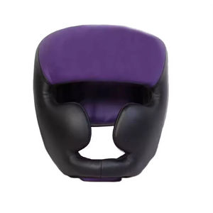 Full Face Training Head Guard Blue Purple And <b>Black</b> Leather Boxing Sparring Nose Protection Safety Feature - Product Image 3