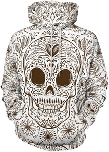Sudadera con Capucha Digital de Invierno con Estampado de Calavera Unisex de Diseño Único, Sudadera con Personalidad Hip Hop, Disfraces para Fiestas de Navidad y Halloween - Product Image 4