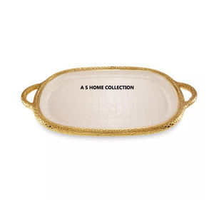 Admirable diseño de forma frondosa, textura martillada, Metal Chapado en negro, tamaño personalizado, bandeja para servir postres - Product Image 6