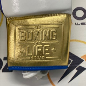 ถุงมือชกมวยสีขาวแบบสั่งทำพิเศษ ไม่มีลาย "Boxing No Life"  แบบผูกเชือก ดีไซน์หลากสี ผลิตด้วยมืออย่างมืออาชีพ ทำจากหนัง ระบายอากาศได้ดี เหมาะสำหรับการฝึกซ้อมในยิม - Product Image 2