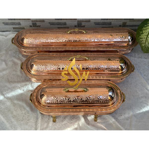 Ensemble de 3 casseroles en cuivre poli à la main, design embossé, texture texturée, fabrication indienne, très demandées. - Product Image 4