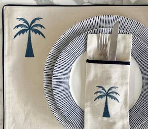 Housses de <span class=keywords><strong>couverts</strong></span> brodées écologiques motif palmier Shanlian, personnalisables avec logo, en coton, pour couteau, fourchette et autres ustensiles de table, <span class=keywords><strong>pochette</strong></span> <span class=keywords><strong>à</strong></span> <span class=keywords><strong>couverts</strong></span> - Product Image 2