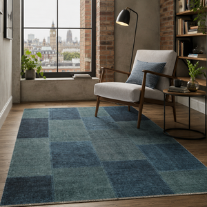 Netline Home Painted Heritage Indigo Blue <b>Washable</b> <b>Rug</b> - Product Image 5