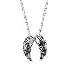 <span class=keywords><strong>Collana</strong></span> pendente <span class=keywords><strong>con</strong></span> ala d'angelo in acciaio inossidabile effetto 3D ciondoli <span class=keywords><strong>con</strong></span> piume - Product Image 6