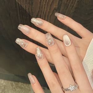 ละอองเรืองแสงดีไซน์ที่ออกแบบมากับนิ้วมือทำจากอะคริลิกสีชมพูไข่มุกแชมเปญใหม่จากจีน - Product Image 2