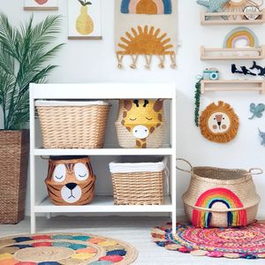 Panier de ventre pliable naturel en jonc de mer fait à la main au Vietnam avec poignées pour le stockage et la décoration de la maison - Product Image 6