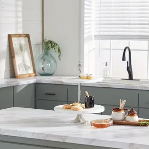 <b>Marble</b> and Metal <b>Cake</b> <b>Stand</b> 2 Tier Round Shape Mirror Polished Tableware Wedding Parties Decoration Dessert and <b>Cake</b> <b>Stand</b> - Product Image 5