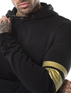 Sudadera con capucha de algodón personalizada para hombre, conjuntos de dos piezas con logotipo personalizado para hombre, ropa deportiva, conjunto de chándal para hombre con rayas laterales, entrenamiento de gimnasia - Product Image 2