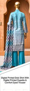 ชุดคอตตอน/สนามหญ้าผ้าฝ้ายพิมพ์ลายสำหรับผู้หญิงดีไซน์แบบปากีสถานจาก shalwar kameez - Product Image 3