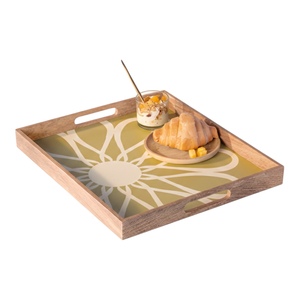 Bandeja de madera, decoración elegante para oficina y accesorios, perfecta para organizar suministros de escritorio, artículos de cocina, vajilla de comedor - Product Image 1