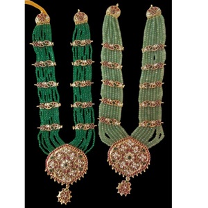 Traditional High Quality <b>Gold</b>-Plated <b>Pearl</b> Look <b>Necklace</b> With Earrings for Women Classic <b>Necklace</b> with Earrings Wedding Wear - Product Image 1