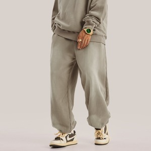 Pantalones Deportivos Casuales de Otoño-Invierno, Ligeros (360g), Teñidos por Pulverización, Lavados, de Longitud Media, Planos, Transpirables, de Secado Rápido, con Cierre de Cordón y Detalles Deshilachados - Product Image 1