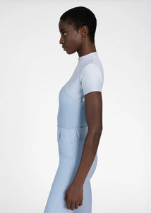 Chemise d'équitation pour femmes à manches courtes légère, tissu extensible respirant, couche de base d'équitation athlétique OEM - Product Image 5