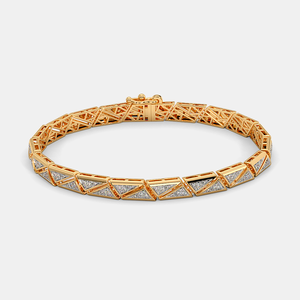 สร้อยข้อมือเทนนิสเพชรสำหรับปลูกในห้องปฏิบัติการสีเหลืองทอง14Kt กำไลข้อมือแบบง่ามเรียบง่ายสร้อยข้อมือสำหรับเธอเป็นของขวัญสุดหรูสำหรับเธอ - Product Image 1