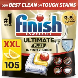 Tablettes pour lave-vaisselle Finish, Ultimate Plus Infinity Shine, 105 tablettes, Lemon Sparkle - Product Image 3
