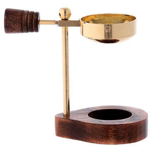 High Quality Pure Brass Incense Holder Gold Finished Wood Base and Knob New Arrival <b>Oil</b> Religious Incense Holder for Home Table - Product Image 2