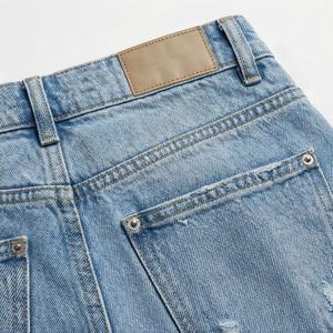 New Arrivals <b>Women's</b> Casual <b>Jeans</b> Dark Wash Straight Leg Denim <b>Jeans</b> Pants Plus Size Breathable <b>Stretchy</b> Ripped Design Trousers - Product Image 5