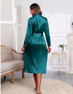 Ekouaer-Albornoz de satén de longitud completa para mujer, suave, ligero, con mangas largas, vestidos informales para fiestas de boda, hasta el suelo - Product Image 4